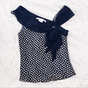 Max Studio Silk Polka Dot Blouse